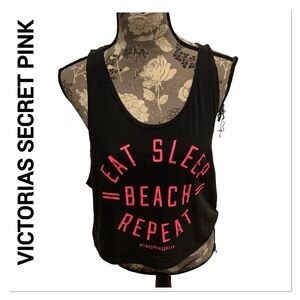 VICTORIAS SECRET PINK Black Tank Top size small
